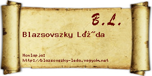 Blazsovszky Léda névjegykártya